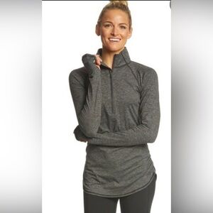 Apana Greenish Quarter-Zip Top